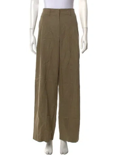Pre-owned Ulla Johnson Wide Leg Pants In Green