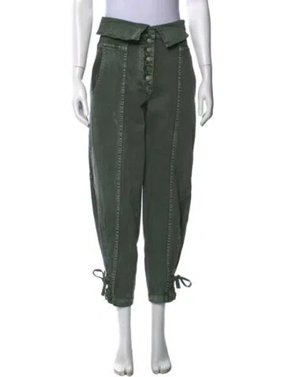 Pre-owned Ulla Johnson Wide Leg Pants In Green