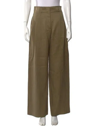 Pre-owned Ulla Johnson Wide Leg Pants In Green