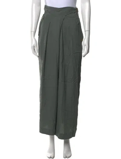 Pre-owned Ulla Johnson Wide Leg Pants In Green