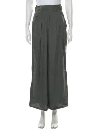 Pre-owned Ulla Johnson Wide Leg Pants In Green