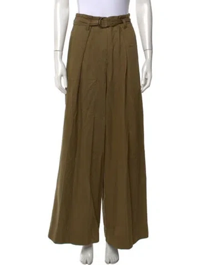 Pre-owned Ulla Johnson Wide Leg Pants In Green