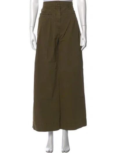 Pre-owned Ulla Johnson Wide Leg Pants In Green