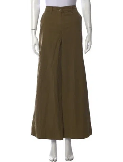 Pre-owned Ulla Johnson Wide Leg Pants In Green