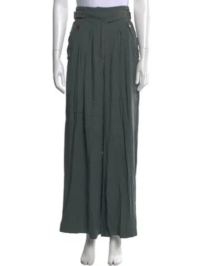 Pre-owned Ulla Johnson Wide Leg Pants In Green