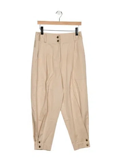 Pre-owned Ulla Johnson Wide Leg Pants In Neutral