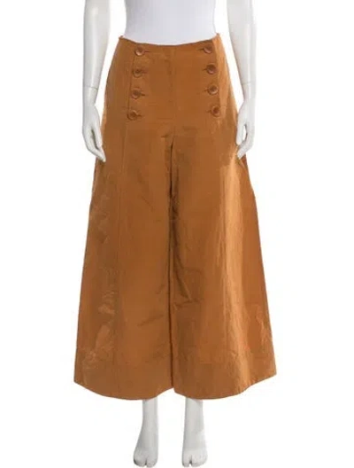 Pre-owned Ulla Johnson Wide Leg Pants In Orange