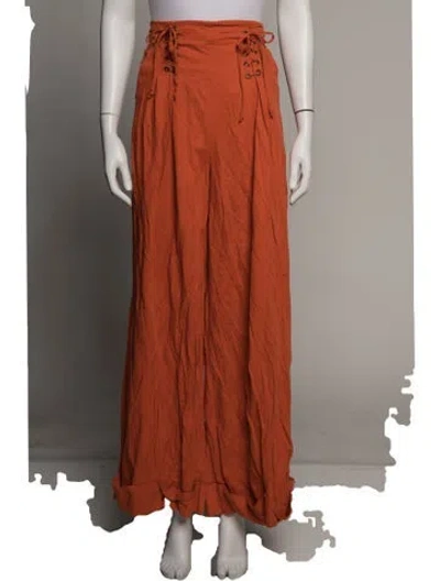Pre-owned Ulla Johnson Wide Leg Pants In Orange