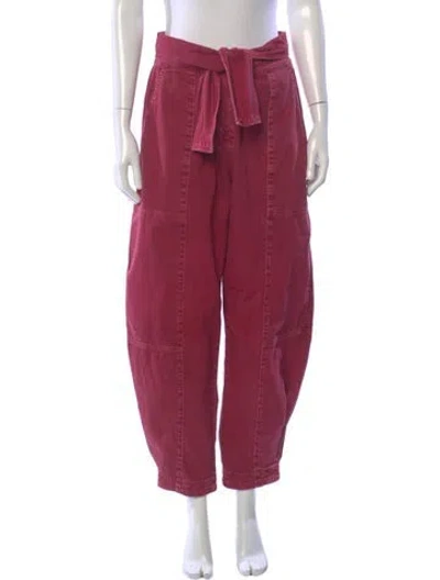 Pre-owned Ulla Johnson Wide Leg Pants In Red