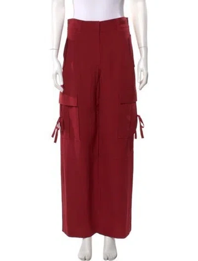 Pre-owned Ulla Johnson Wide Leg Pants In Red