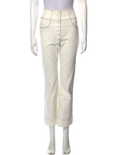 Pre-owned Ulla Johnson Wide Leg Pants In White