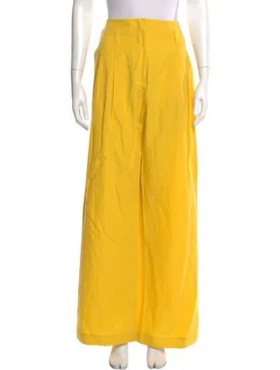 Pre-owned Ulla Johnson Wide Leg Pants In Yellow