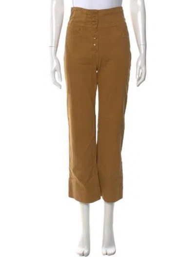Pre-owned Ulla Johnson Wide Leg Pants In Yellow