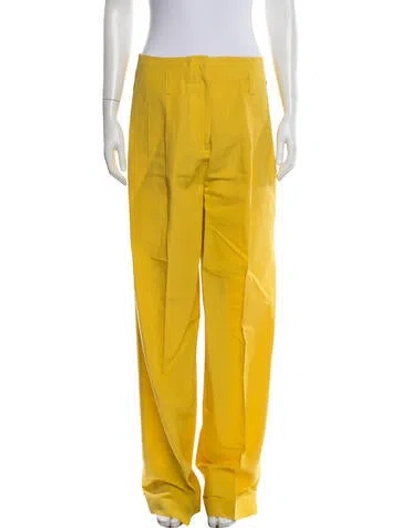 Pre-owned Ulla Johnson Wide Leg Pants In Yellow