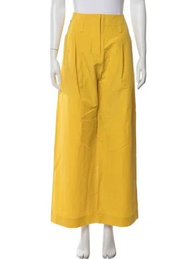 Pre-owned Ulla Johnson Wide Leg Pants In Yellow