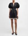 Ulla Johnson Wilda Puff Sleeve Minidress In Raven