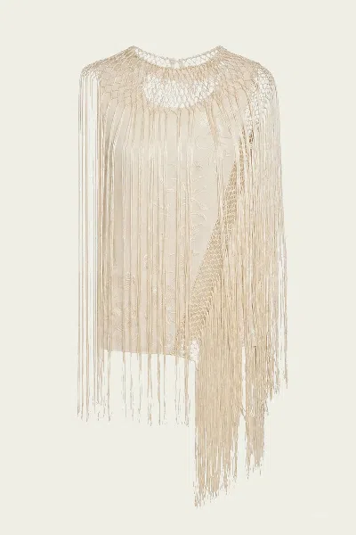 Ulla Johnson Willa Silk Fringe Top In Creme In Neutral