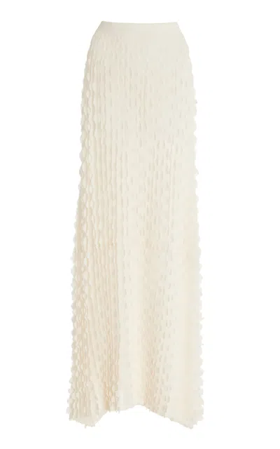 Ulla Johnson Willa Textured Cotton-blend Maxi Skirt In White