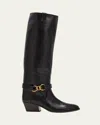 Ulla Johnson Willow Twisted Ring Cowboy Boots In Black