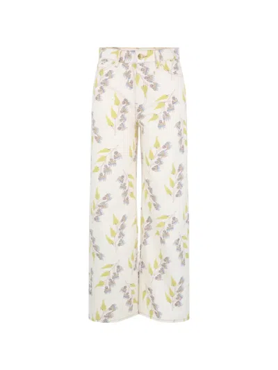 Ulla Johnson Willow Wide-leg Floral-print Jeans In White