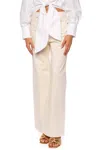 Ulla Johnson Willow Wide Leg Jean In Pearled Cowrie In Neutral