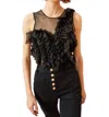 Ulla Johnson Winnifred Ruffle-detailed Chiffon Top In Black