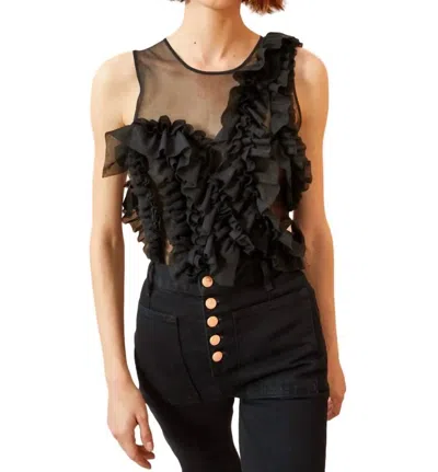 ULLA JOHNSON WINNIFRED TOP IN NOIR