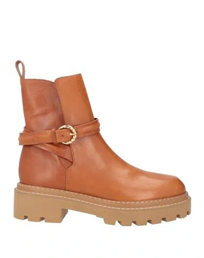 Ulla Johnson Woman Ankle Boots Tan Size 8.5 Cowhide