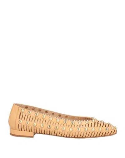 Ulla Johnson Woman Ballet Flats Sand Size 9 Leather In Red