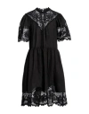 Ulla Johnson Woman Midi Dress Black Size 10 Linen, Cotton