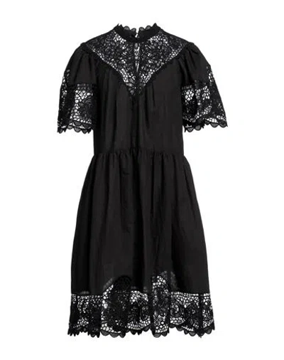 Ulla Johnson Woman Midi Dress Black Size 8 Linen, Cotton