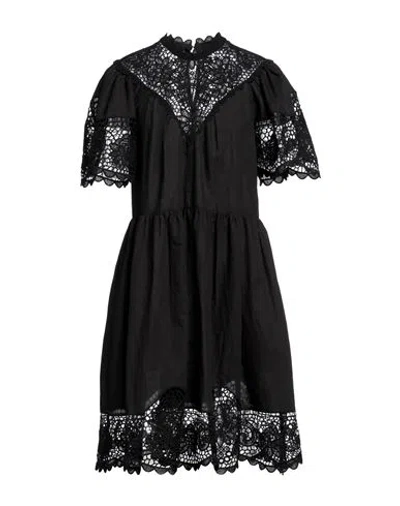 Ulla Johnson Woman Midi Dress Black Size 6 Linen, Cotton