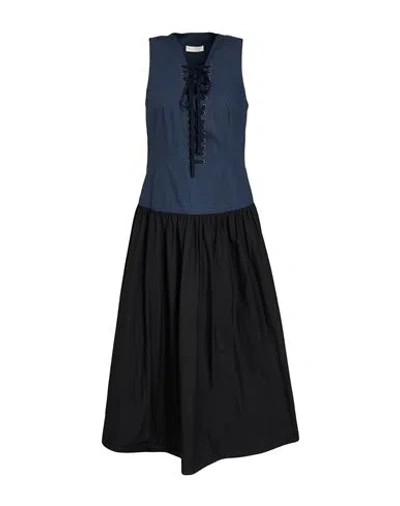 Ulla Johnson Woman Midi Dress Navy Size 10 Cotton In Animal Print