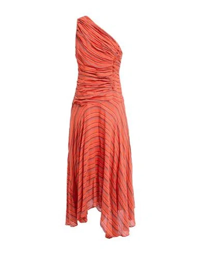 Ulla Johnson Woman Midi Dress Orange Size 8 Cotton