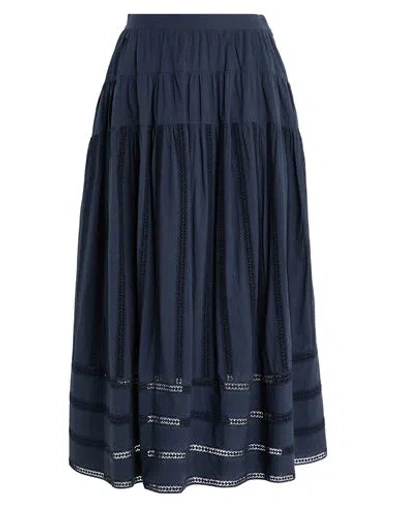 Ulla Johnson Woman Midi Skirt Midnight Blue Size 10 Cotton
