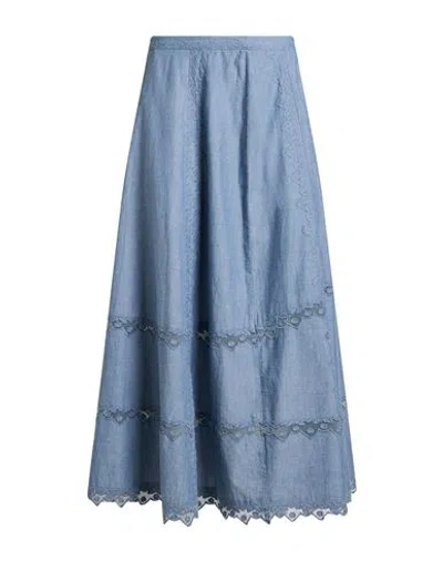 Ulla Johnson Woman Midi Skirt Slate Blue Size 6 Cotton