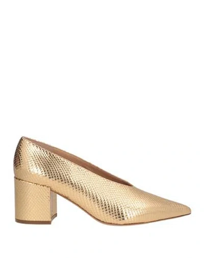 Ulla Johnson Woman Pumps Gold Size 8 Leather
