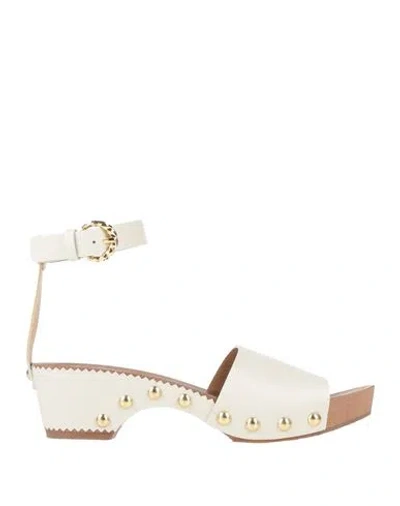 Ulla Johnson Woman Sandals Ivory Size 6 Leather In White