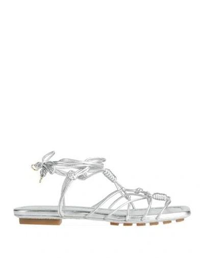 Ulla Johnson Woman Sandals Silver Size 8 Leather