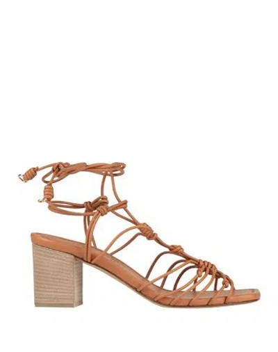 Ulla Johnson Woman Sandals Tan Size 8 Leather In Brown