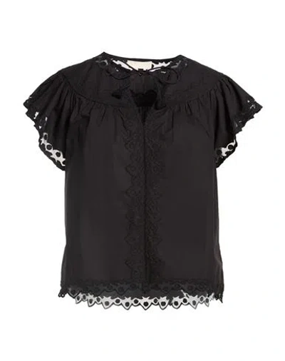 Ulla Johnson Woman Top Black Size 8 Cotton, Nylon, Polyester