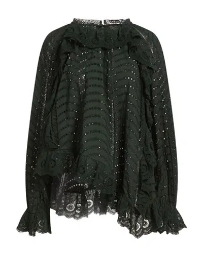Ulla Johnson Woman Top Dark Green Size 10 Cotton