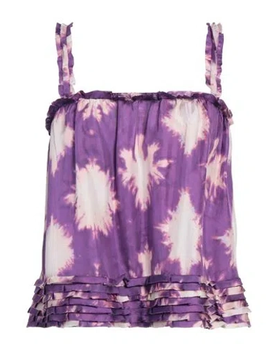 Ulla Johnson Woman Top Purple Size 8 Silk