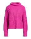Ulla Johnson Woman Turtleneck Fuchsia Size L Baby Alpaca Wool, Polyamide, Merino Wool In Pink