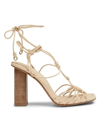 Ulla Johnson Women's 100mm Knotted Leather Ankle-wrap Sandals In Natural