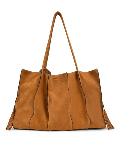 Ulla Johnson Women's Adria Large Paneled Suede Tote Bag In Orange