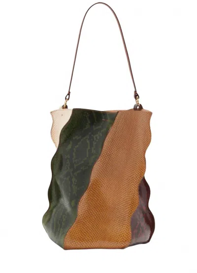 Ulla Johnson Women's Adria Pleated Wave Bucket Bag In Agate In Blue