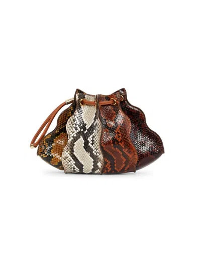 Ulla Johnson Women's Adria Python-embossed Leather Wristlet In Brown