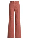 Ulla Johnson Agatha Embellished High-rise Straight-leg Jeans In Burgundy