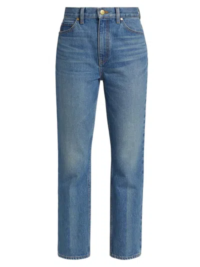 Ulla Johnson Women's Agnes Washed-denim Crop Jeans In Blue